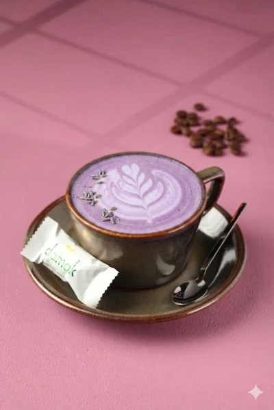 hot lavender latte